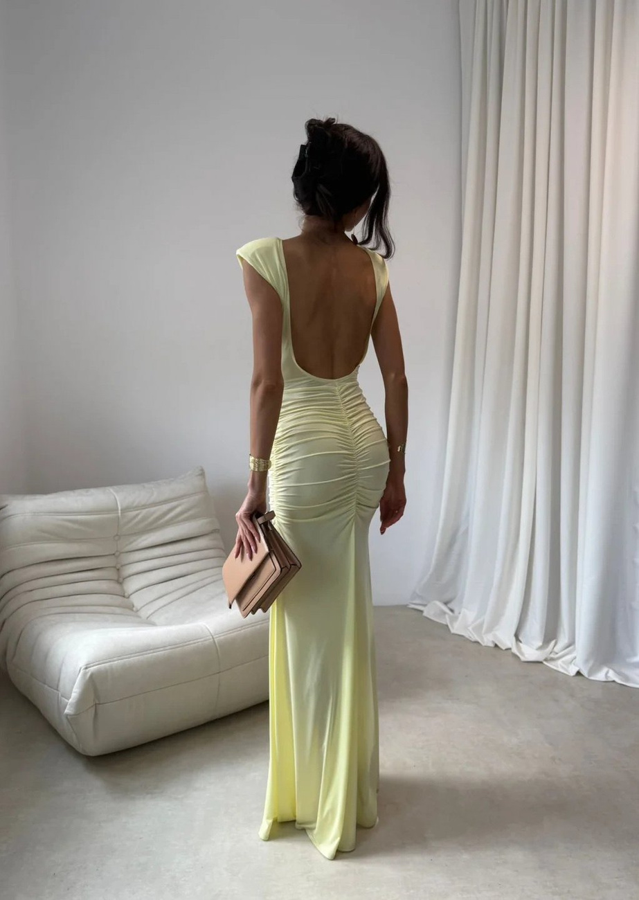 Aurelia - sukienka maxi w kolorze żółtym