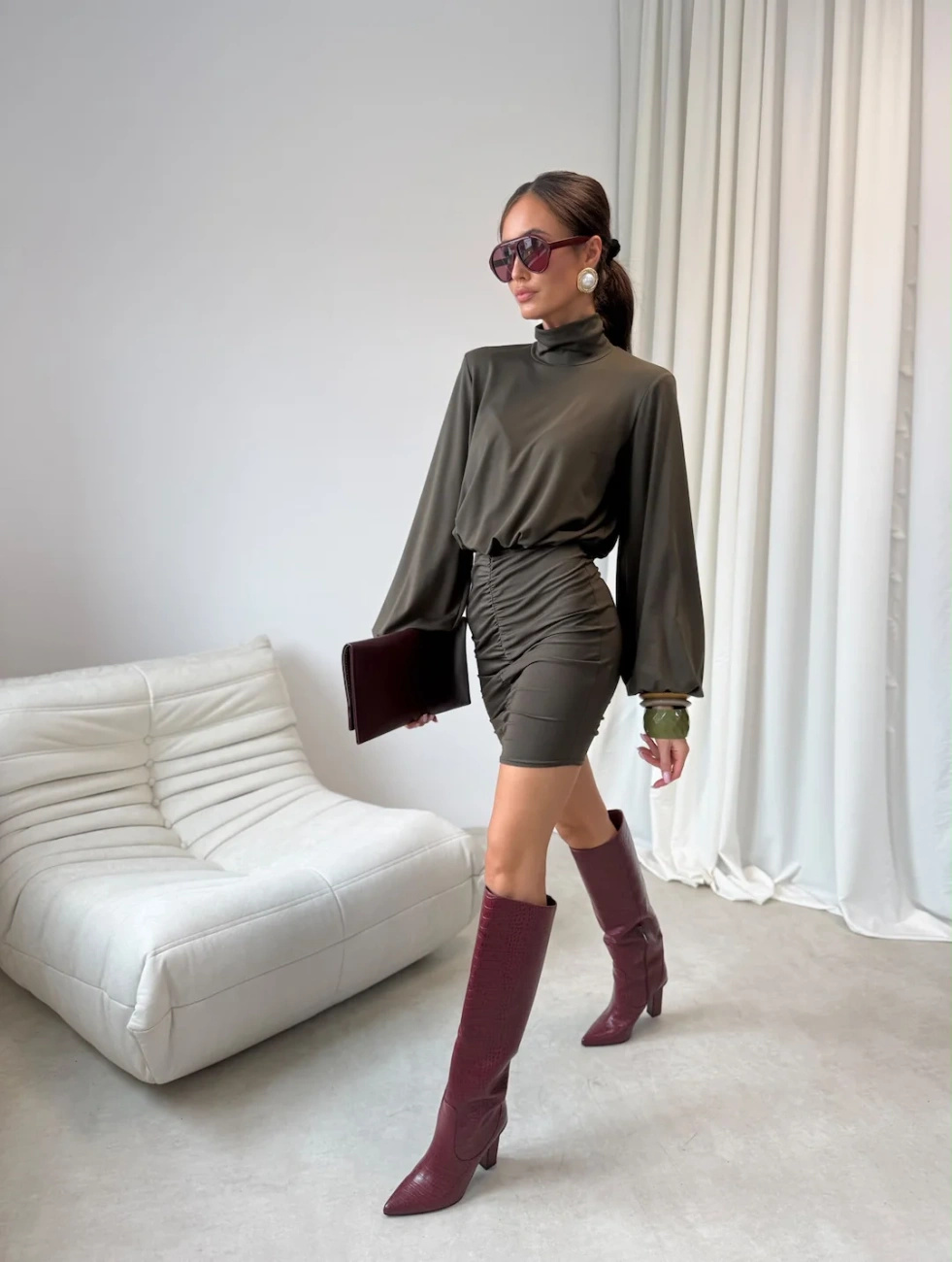 SUKIENKA MINI ESTELLA KHAKI